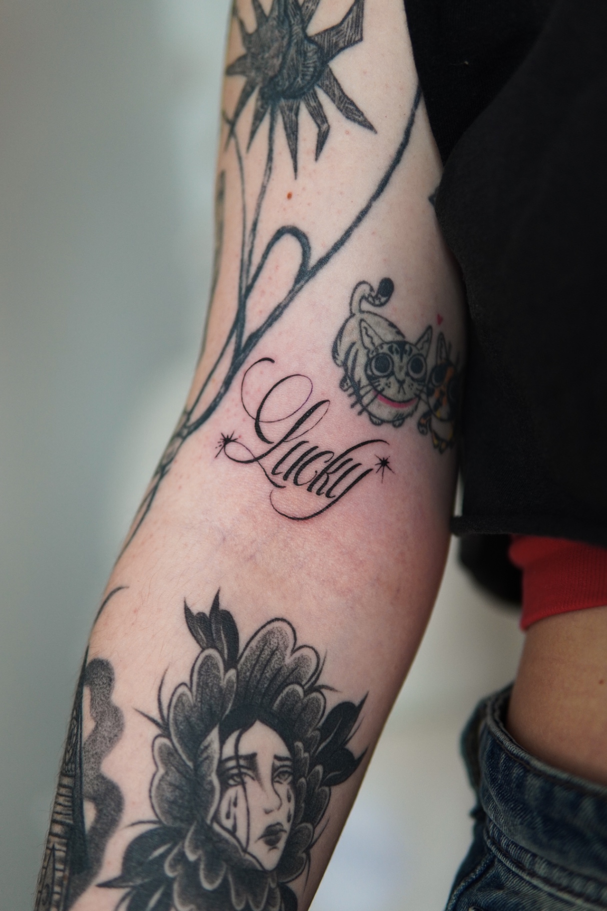 Fine line lettering tattoo